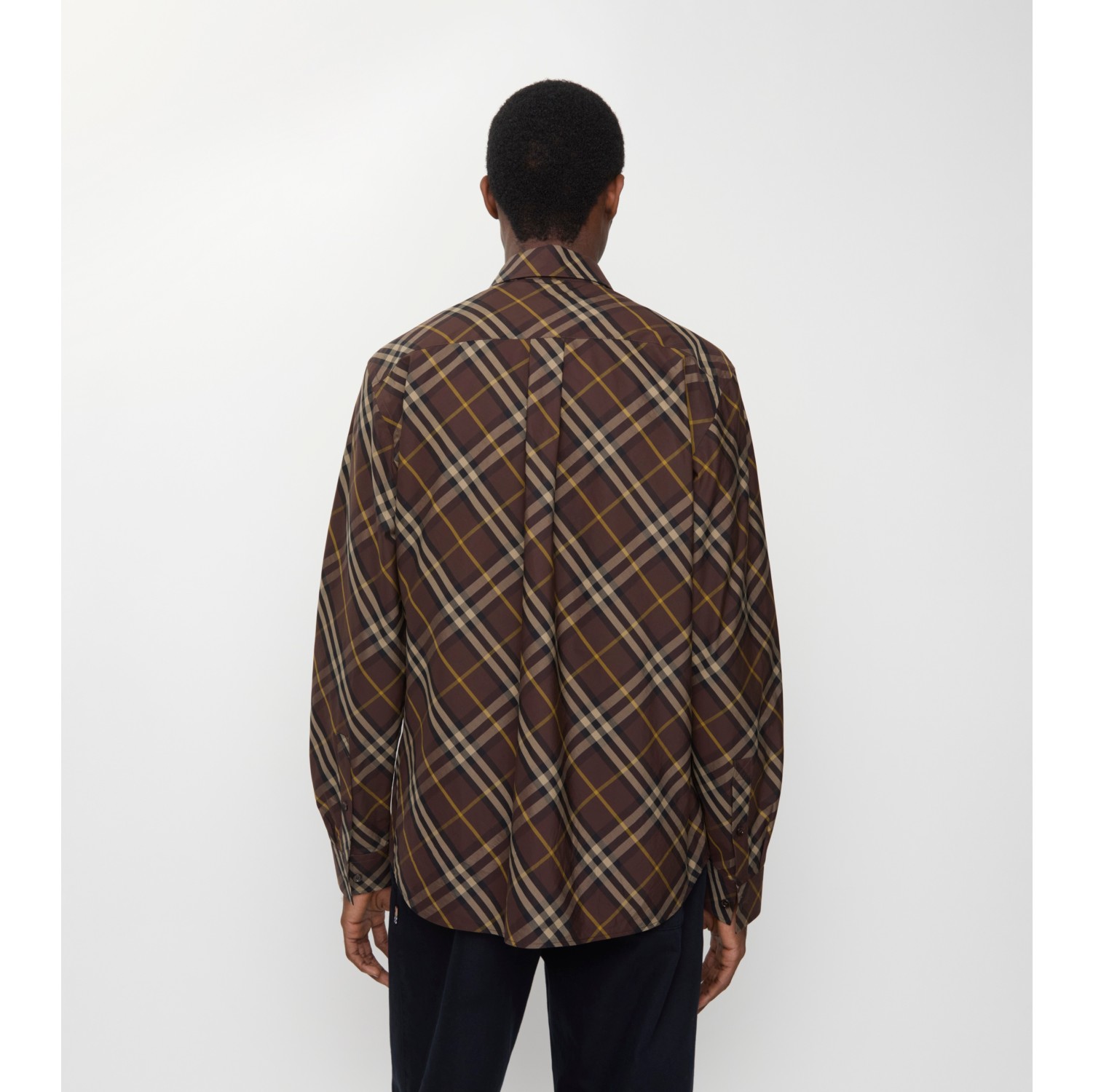 Relaxed Fit Check Cotton Shirt in Truffle brown - Men | Burberry® Official