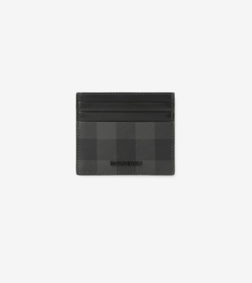Tall Check Card Case in Charcoal - Men | Burberry® Official