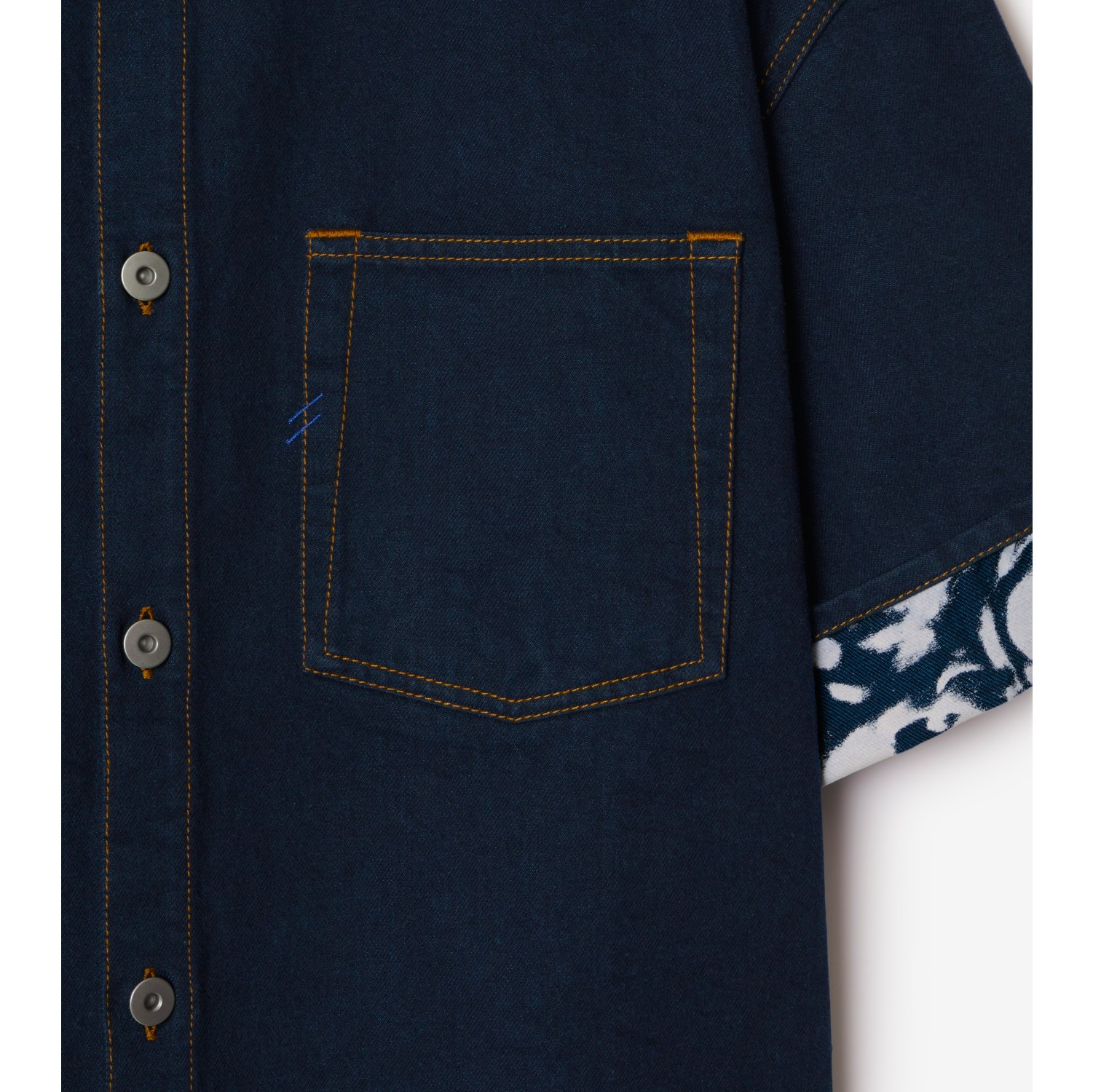 Heavyweight Denim Shirt in Indigo blue Men Burberry Official