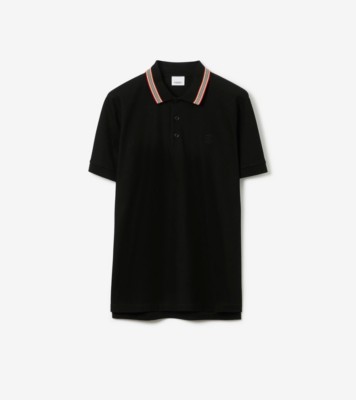 Cotton Polo Shirt in Black - Men | Burberry® Official