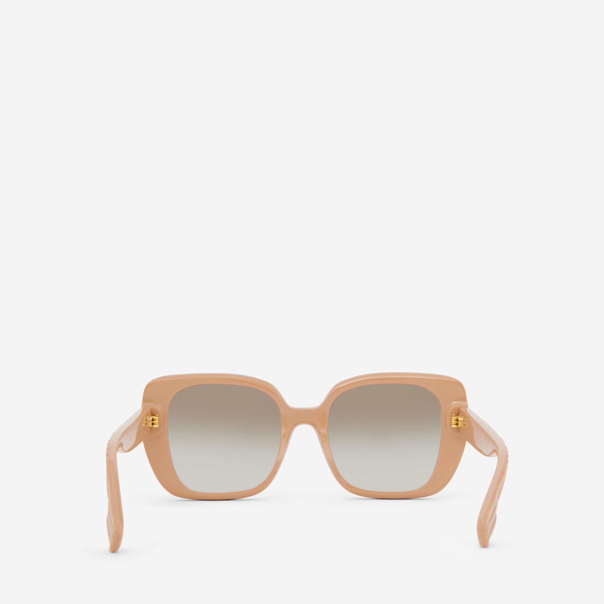 Monogram Motif Oversized Square Frame Lola Sunglasses in Biscuit Beige - Women | Burberry® Official - 3