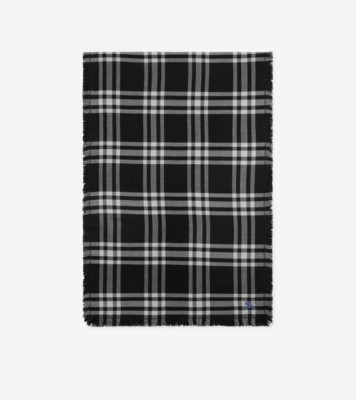 リバーシブル チェック ウールシルクスカーフ (ブラック) | Burberry®公式サイト