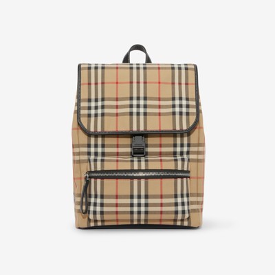 Vintage Check Cotton Backpack in Archive Beige - Children