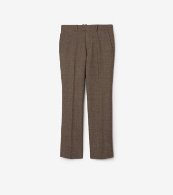 Burberry チェック ウールリネンブレンド スローン テーラードトラウザー (ソープベージュ／ブラウン) - メンズ, ナイロン, リネン, ウール | Burberry®公式サイト
