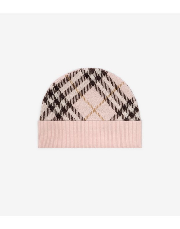 Check Wool Cashmere Beanie