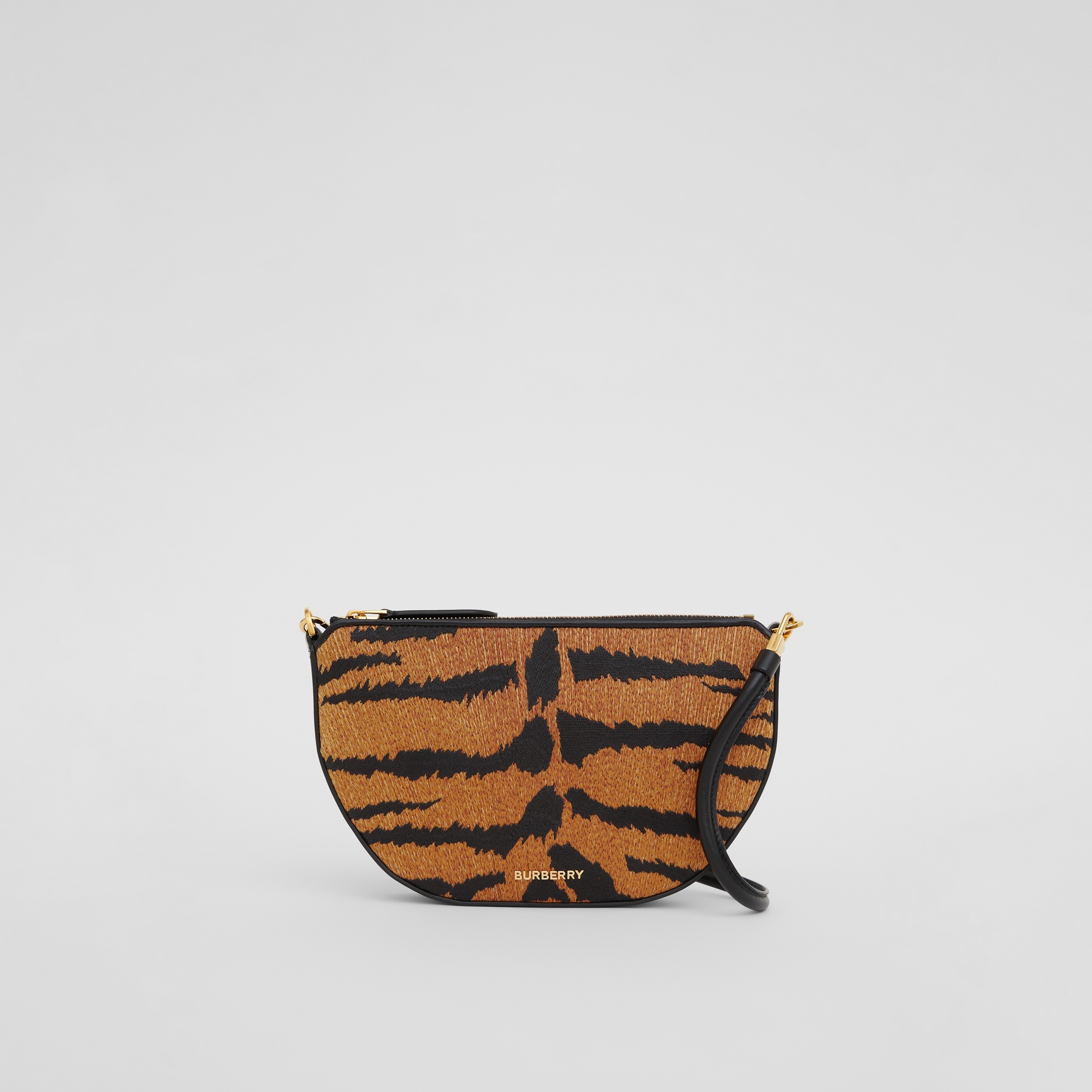 Pochette Olympia en coton mélangé à rayures de tigre (Noir) - Femme | Site officiel Burberry® - 1