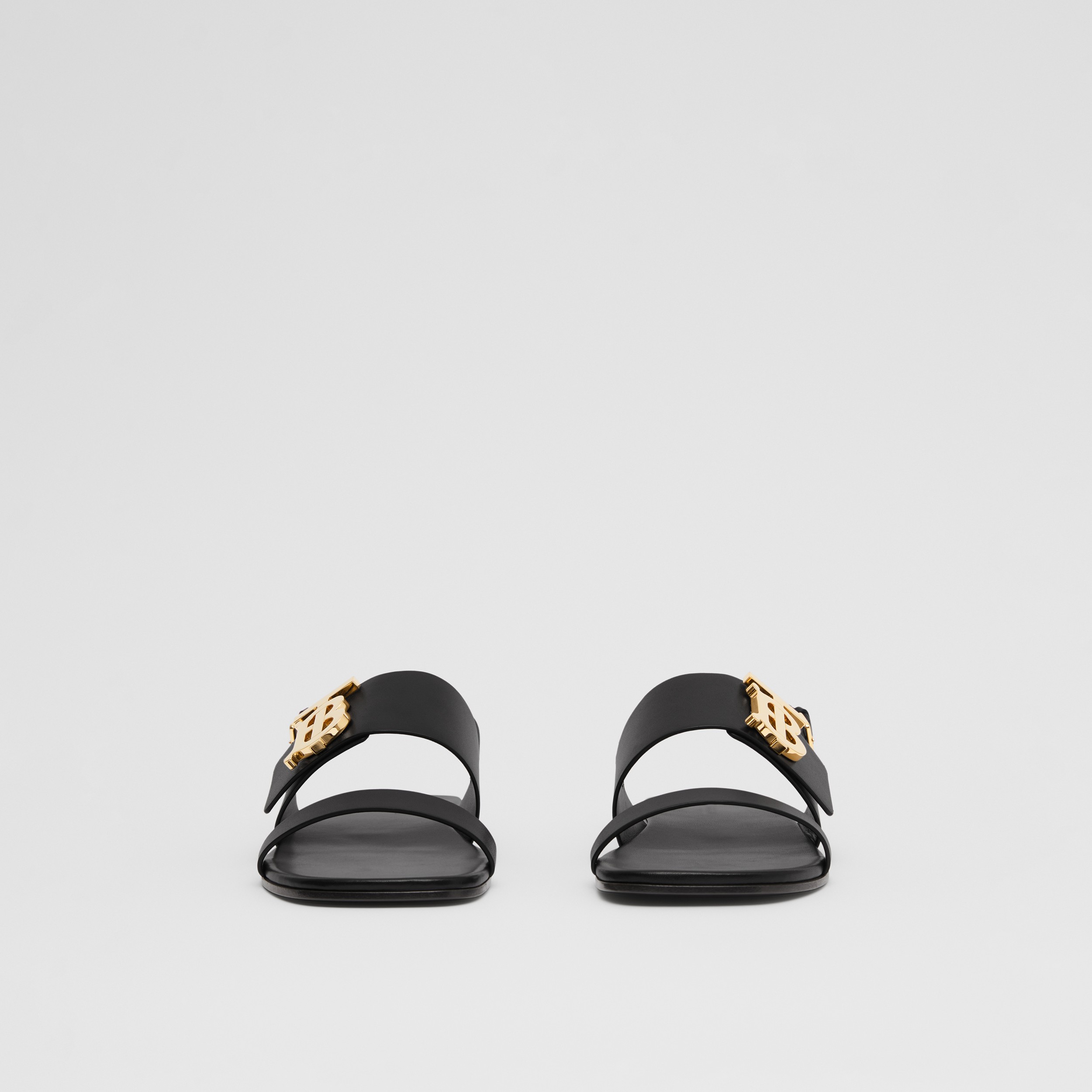 Monogram Motif Leather Sandals in Black - Women | Burberry® Official - 4