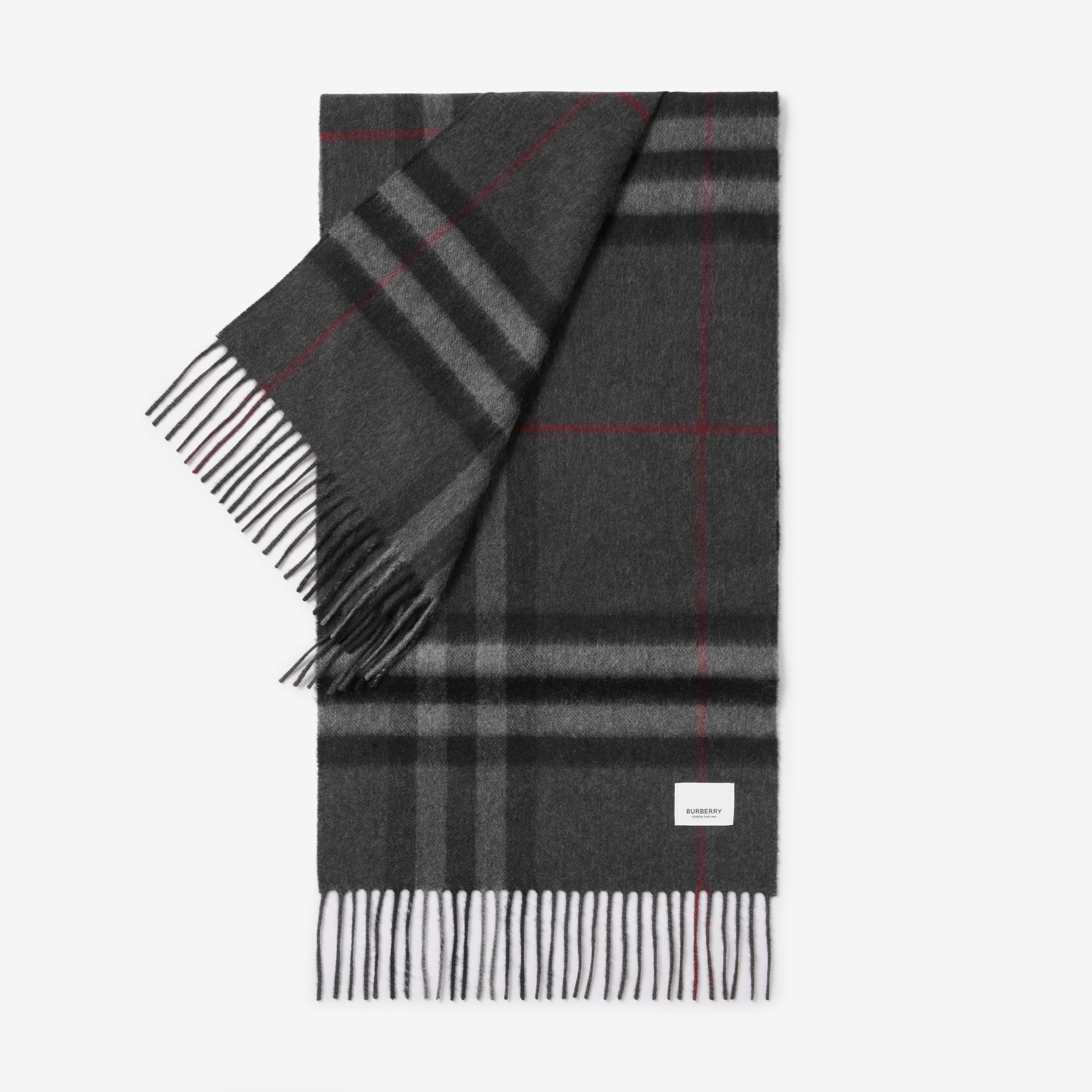 The Burberry Check Cashmere Scarf in Charcoal | Burberry® Official - 3