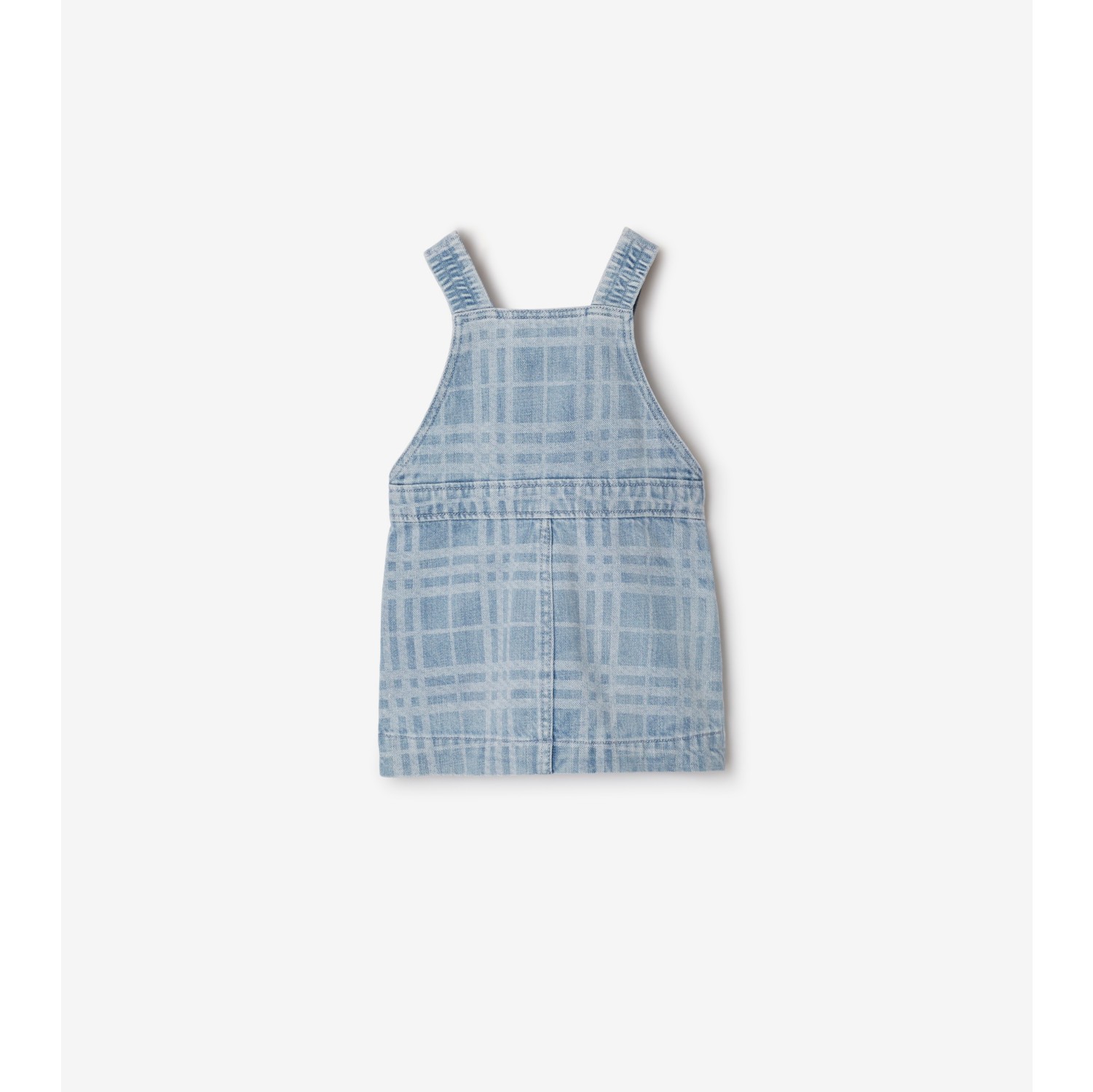 Check Denim Pinafore Dress in Pale blue Children Burberry Official