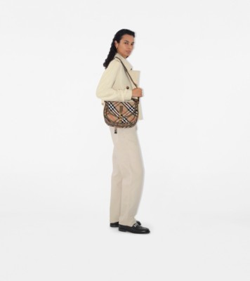 Small B Clip Messenger Bag in Black - Women, Leather