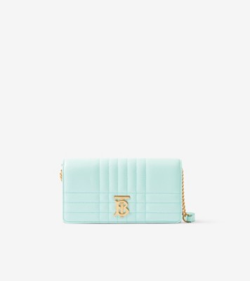 Quilted Leather Lola Card Case in Cool Sky Blue - Women | Burberry® Official