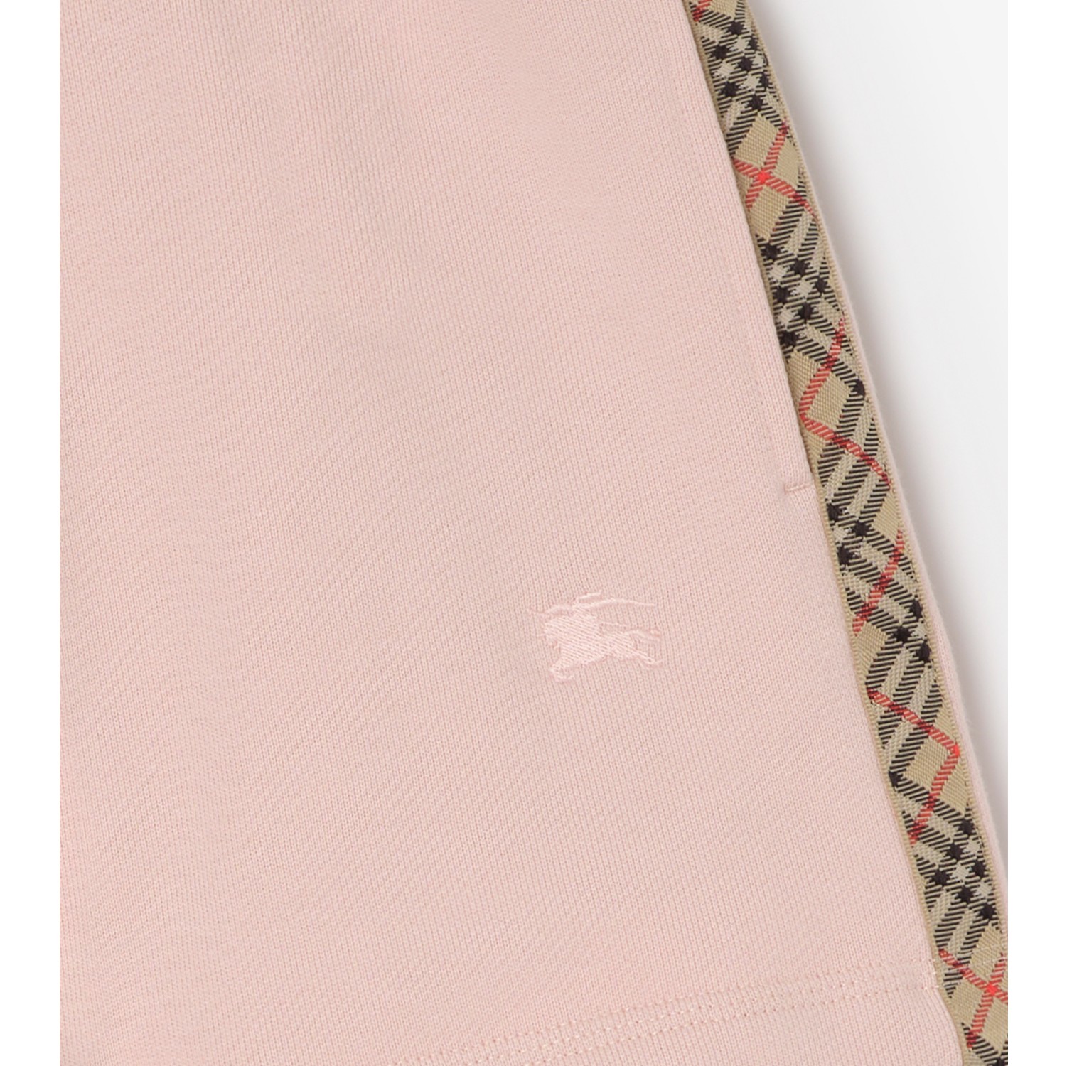 Check Trim Cotton Shorts in Bouquet pink - Women | Burberry® Official