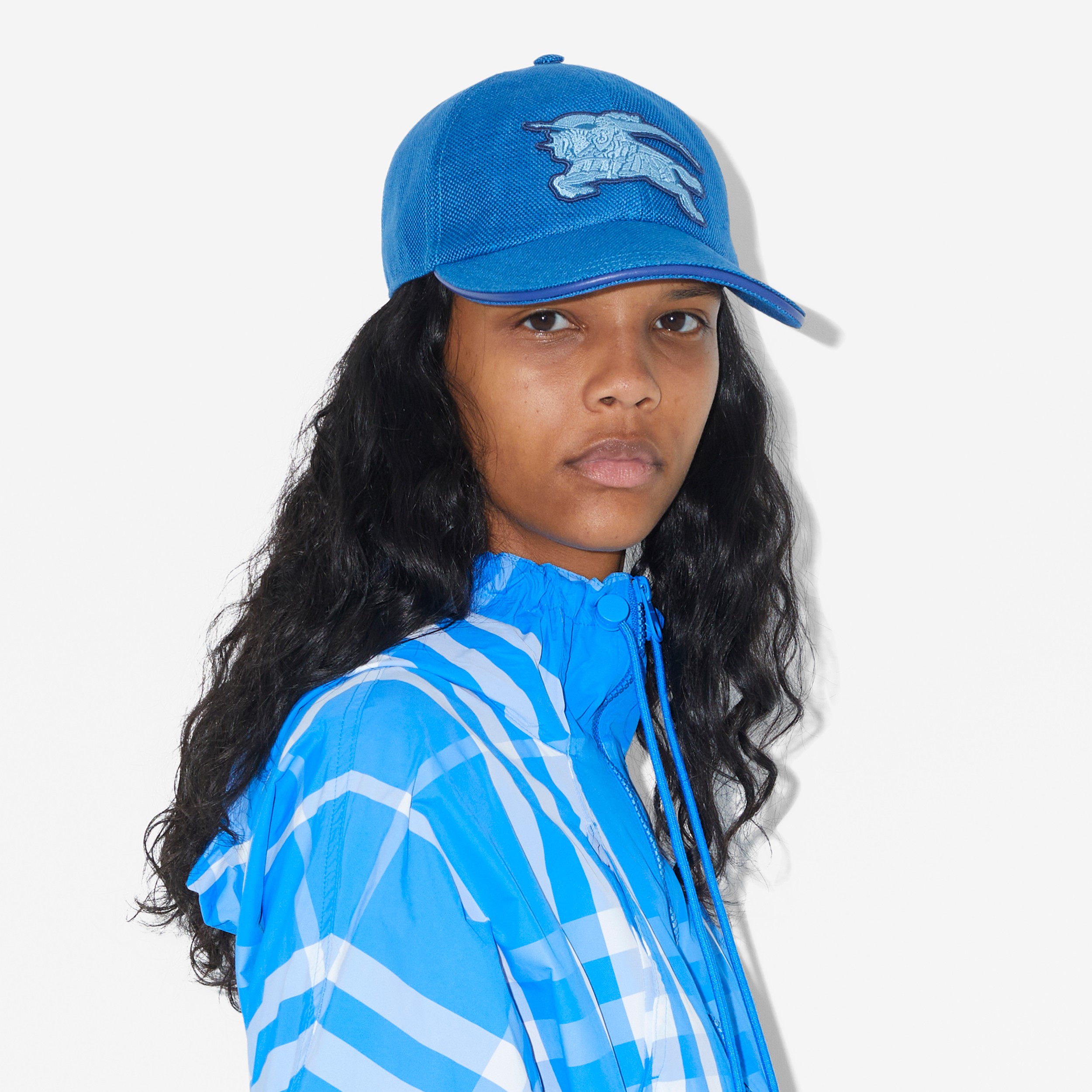 Basecap mit appliziertem Rittermotiv aus Leinen, Hanf und Baumwolle (Dunkles Kobaltblau) | Burberry® - 4