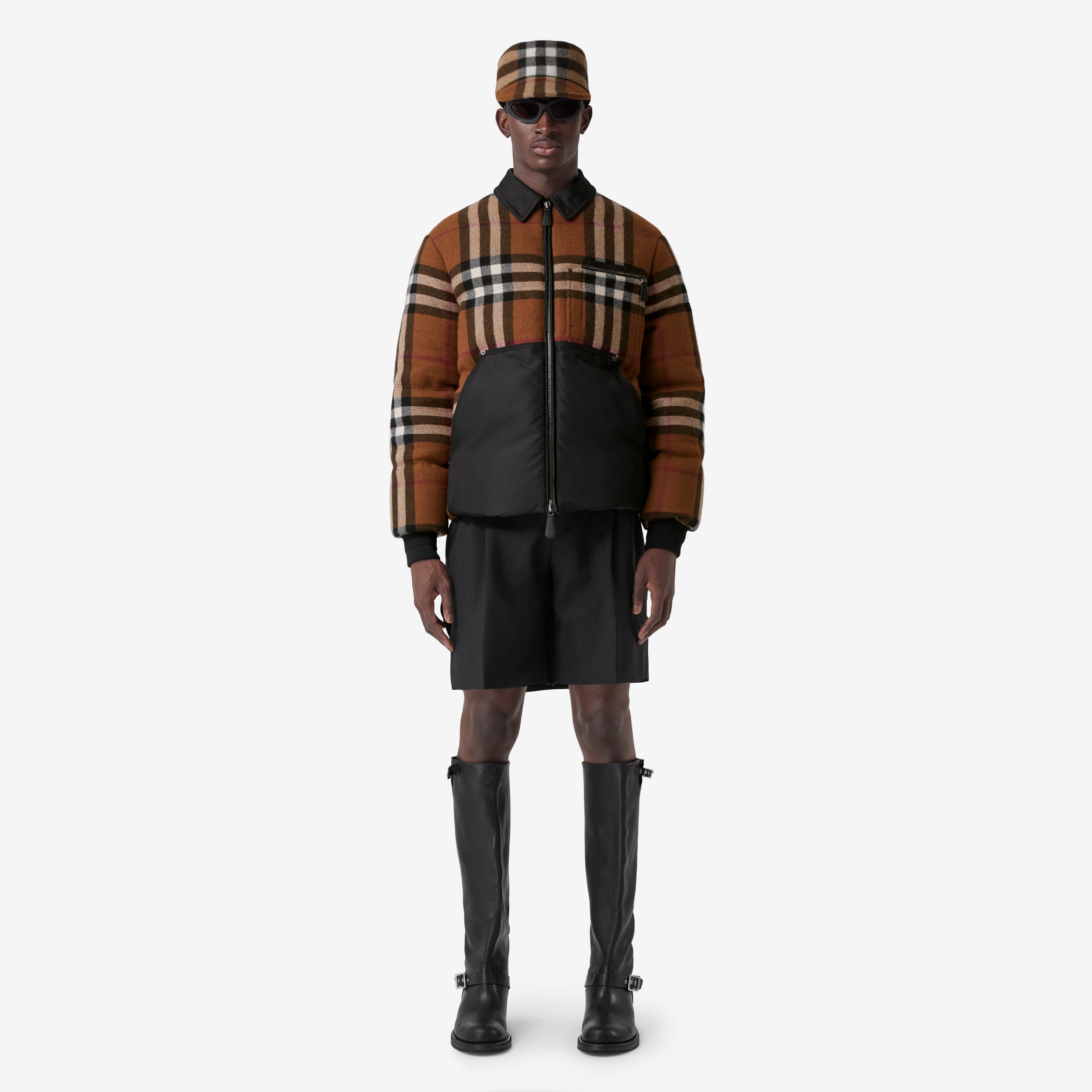 Exaggerated Check Wool Down-filled Jacket in Dark Birch Brown - Men | Burberry® Official - 2