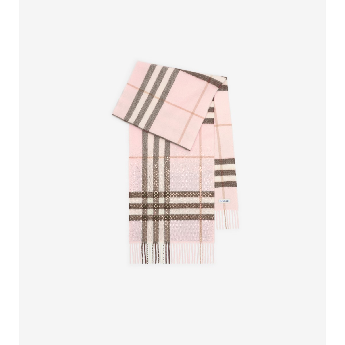  Check Embellished Cashmere Scarf