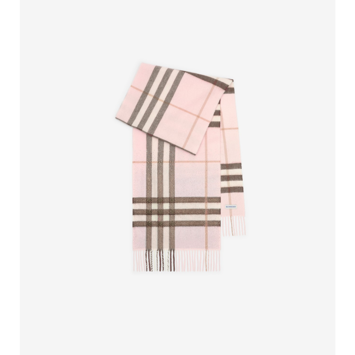 Embellished Check Cashmere Scarf