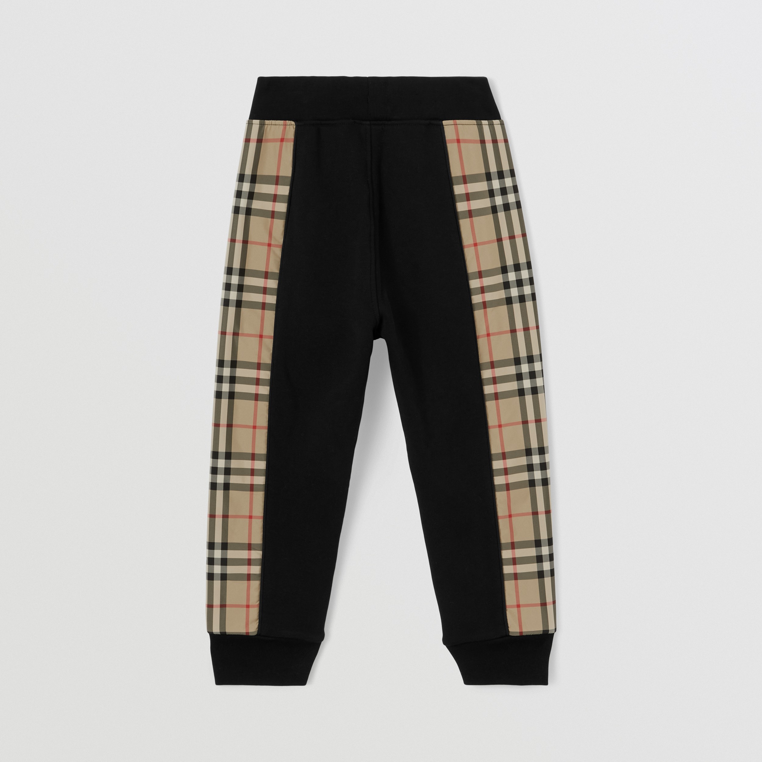 Vintage Check Panel Cotton Jogging Pants in Black | Burberry® Official - 4