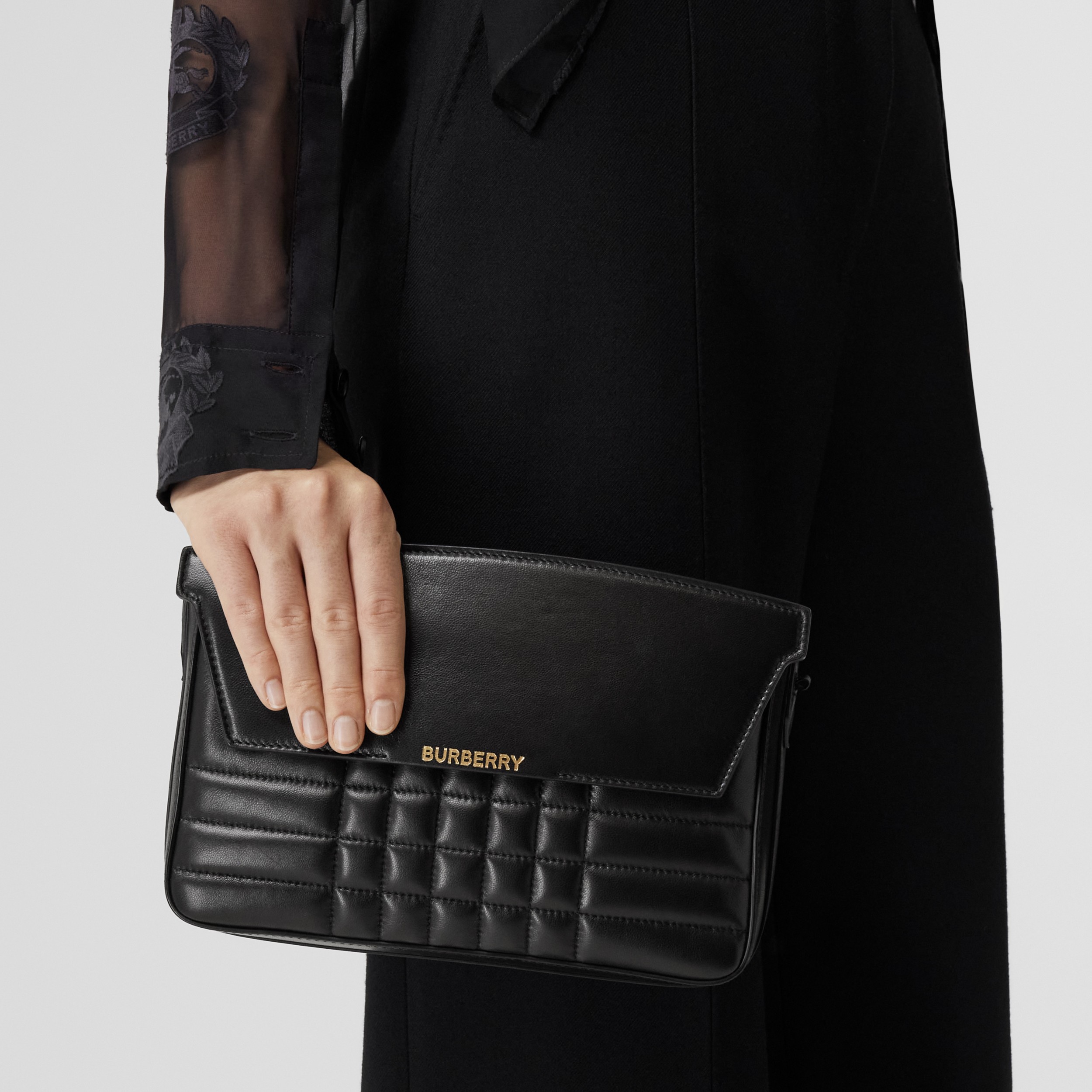 Quilted Leather Catherine Shoulder Bag in Black - Women | Burberry® Official - 3