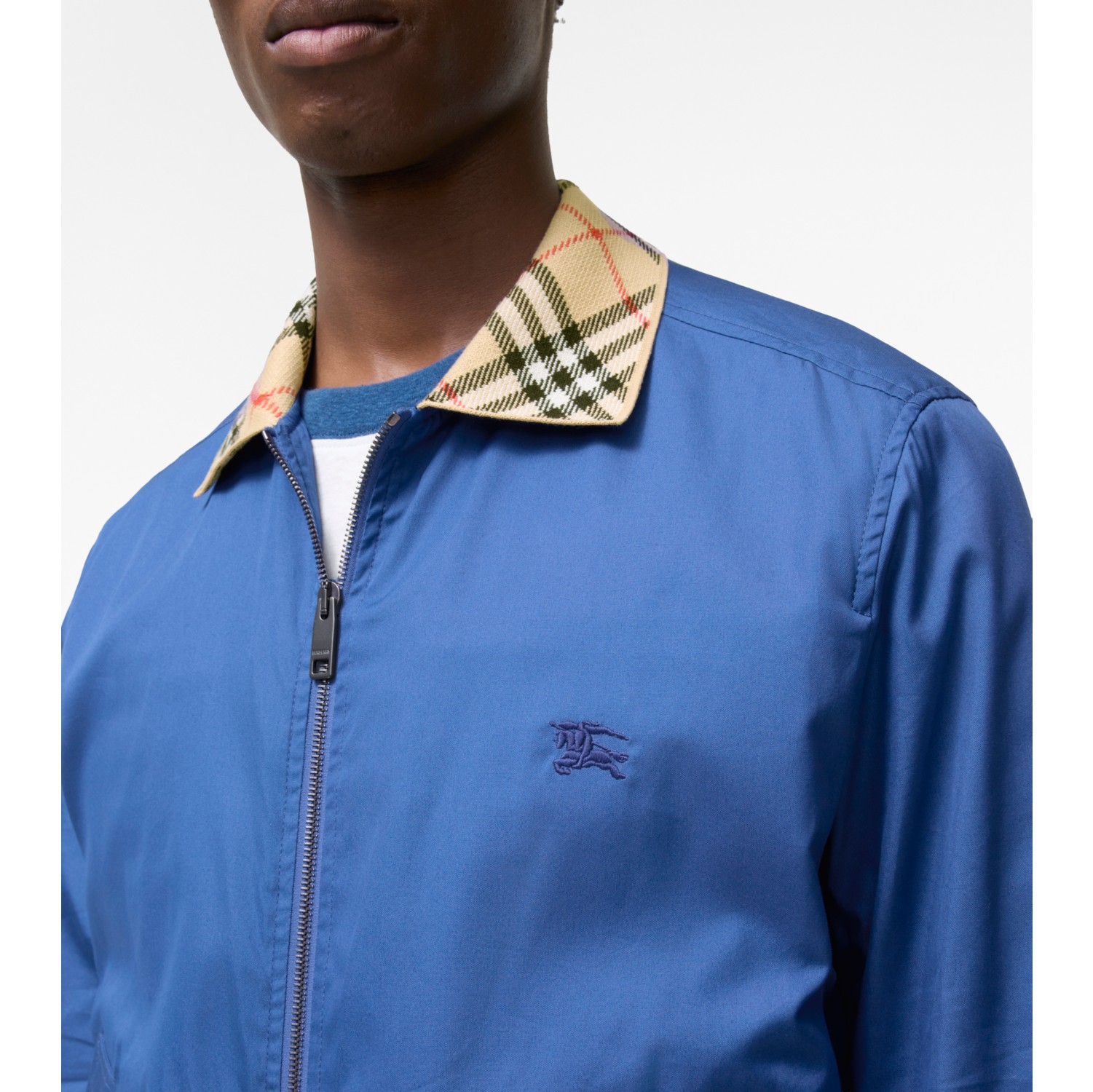 Gabardine Glenfields Harrington Jacket in Maritime blue - Men