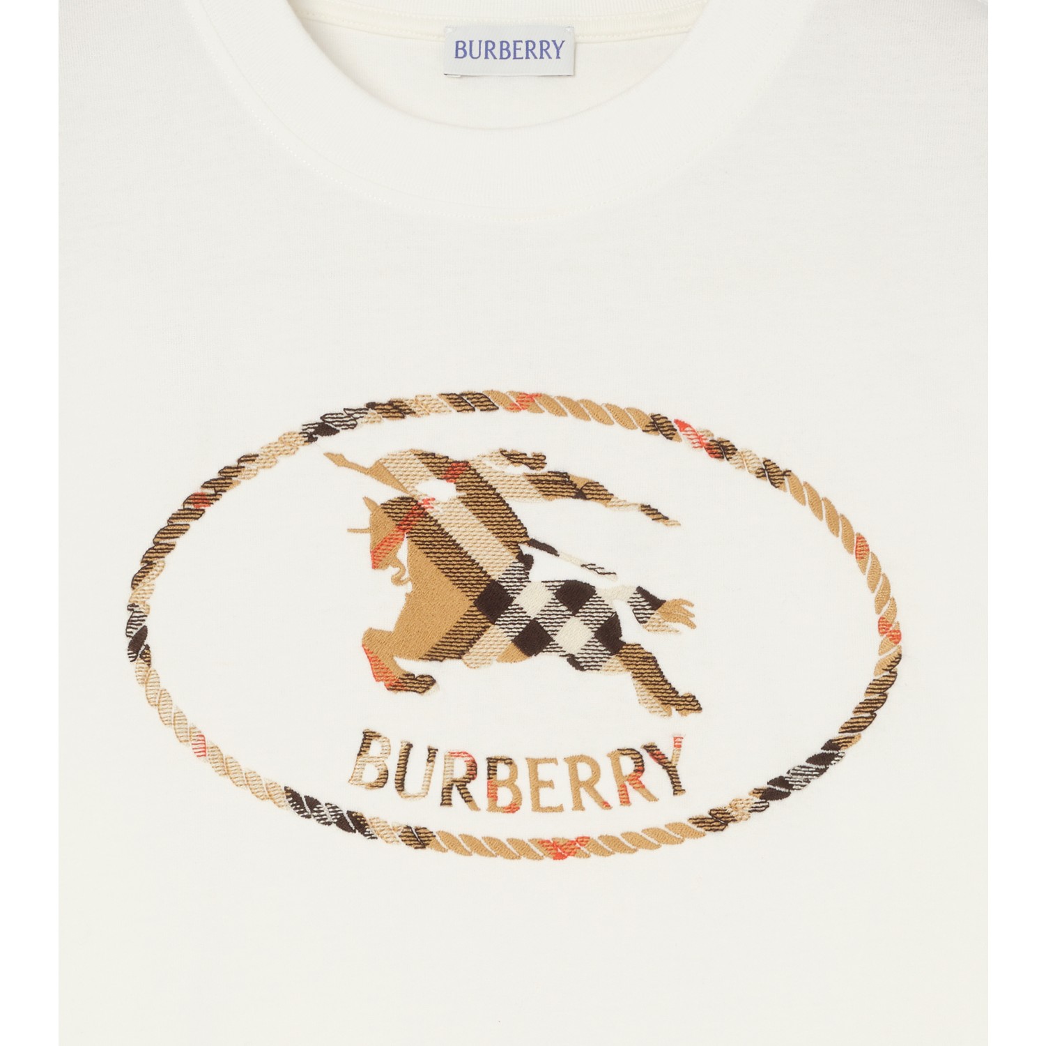 Check Knight Stamp Cotton T-shirt