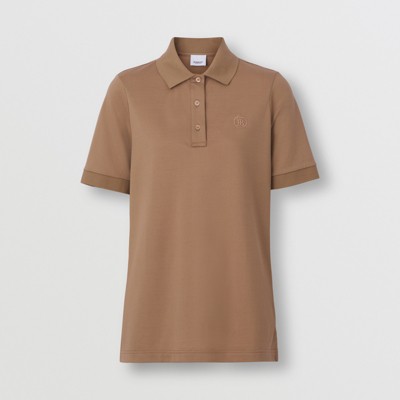 버버리 폴로 셔츠 Burberry Monogram Motif Cotton Polo Shirt,Camel