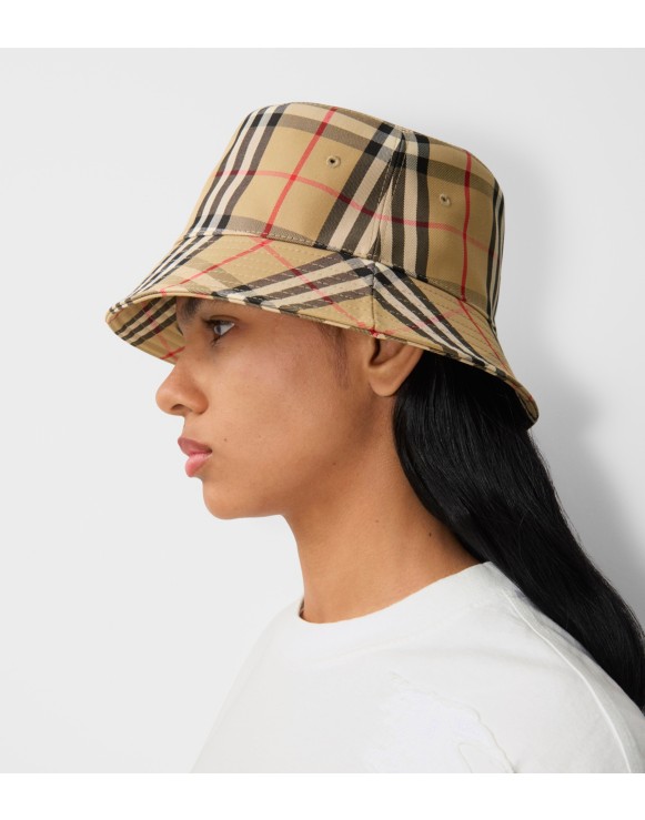 Vintage Check Technical Cotton Bucket Hat