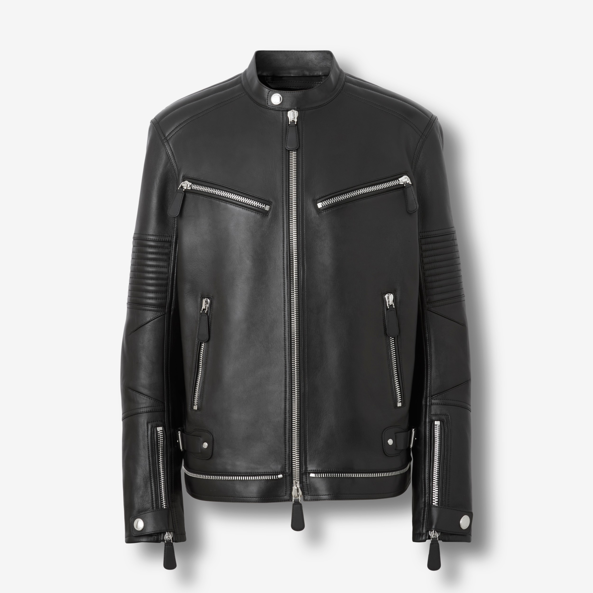 Zip Detail Leather Biker Jacket in Black - Men | Burberry® Official