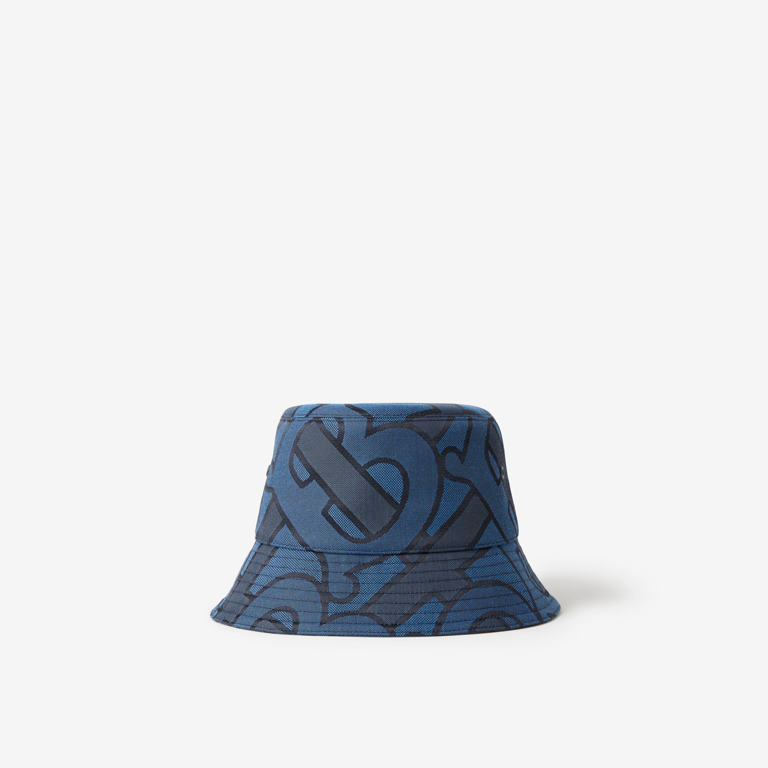 Monogram Cotton Blend Jacquard Bucket Hat in Navy | Burberry® Official - 3