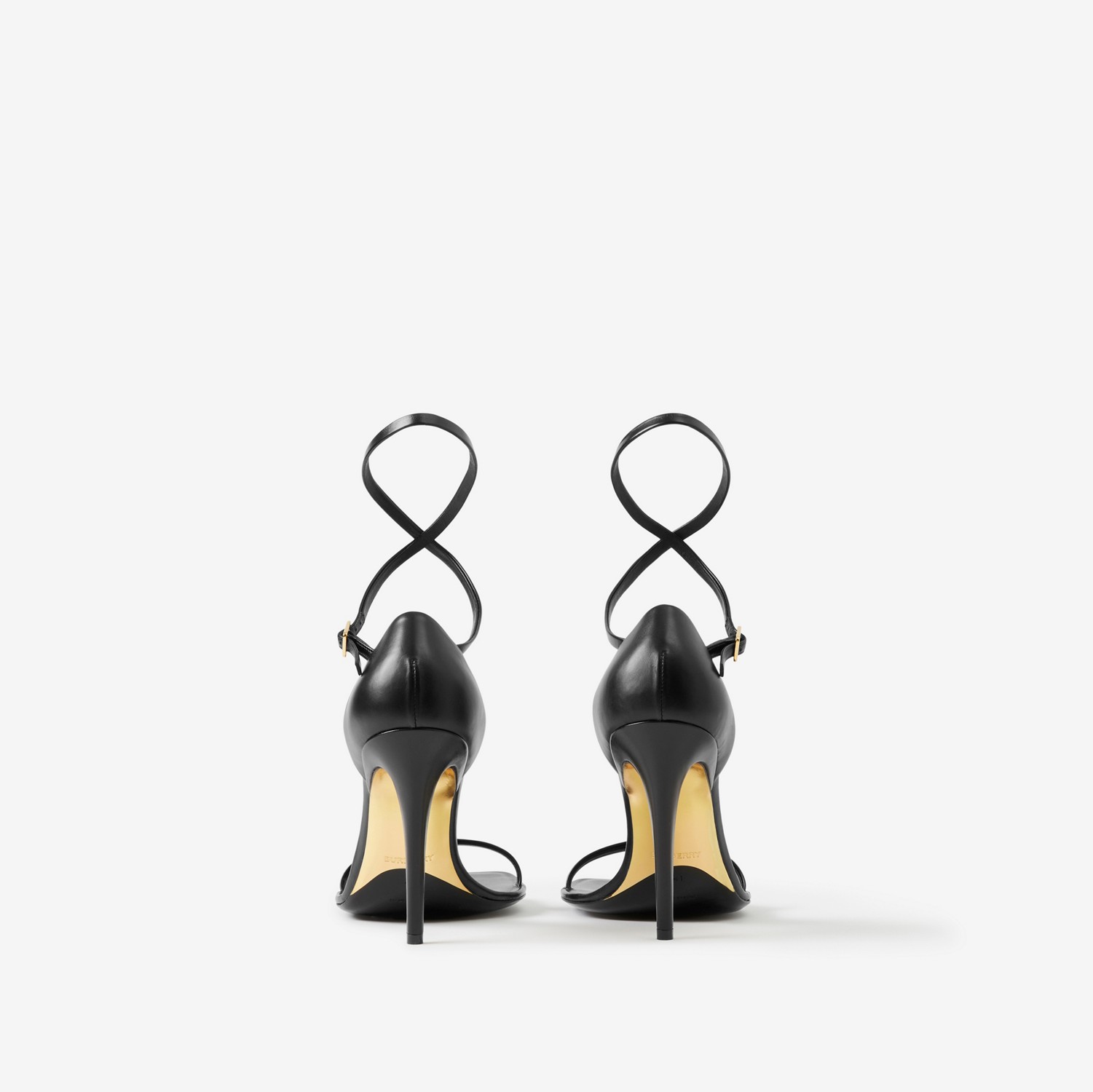 Stiletto-heel Leather Sandals in Black - Women | Burberry® Official
