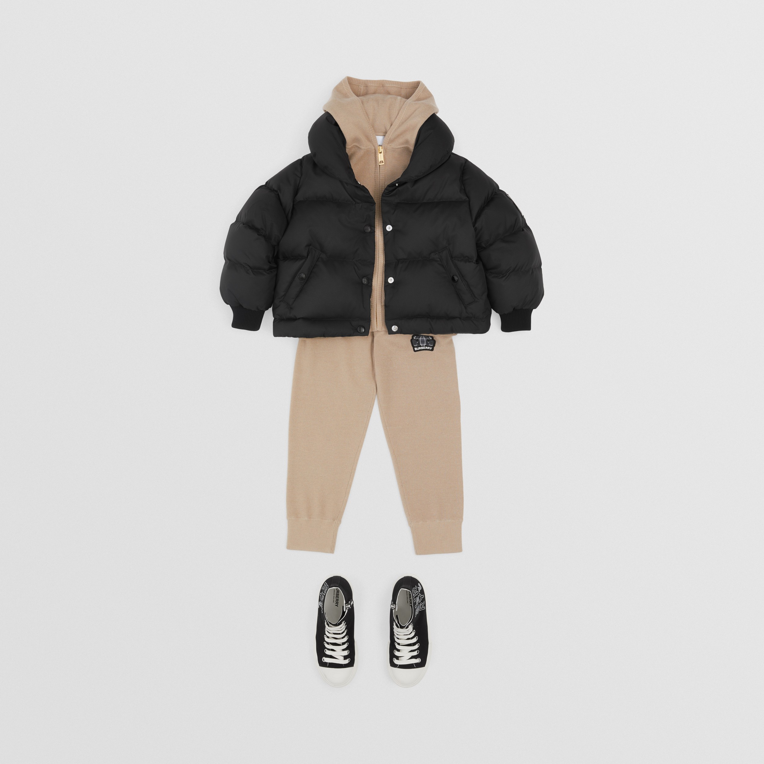 Thomas Bear Appliqué Nylon Puffer Jacket in Black - Children | Burberry® Official - 3