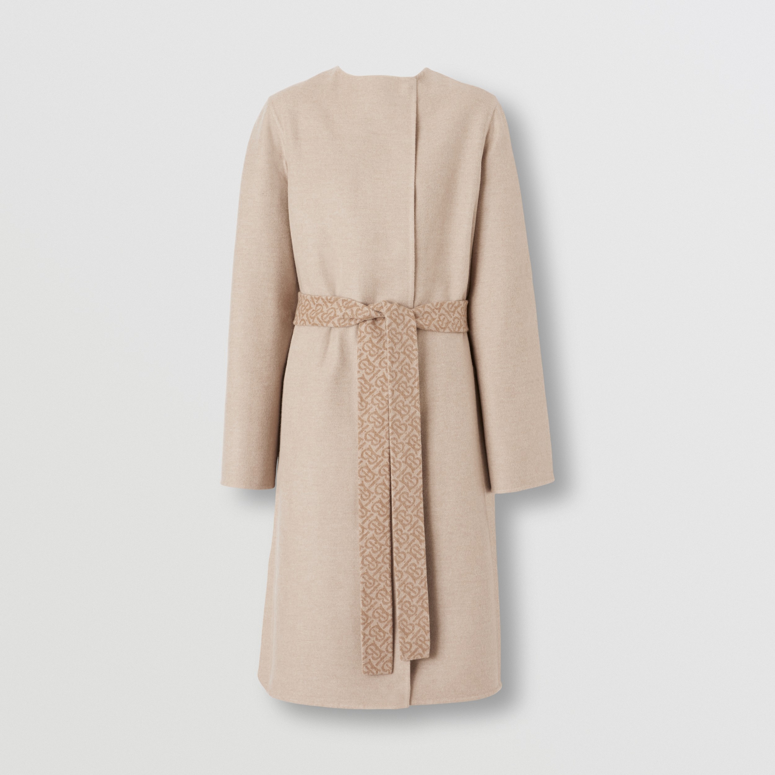 Cappotto a vestaglia in lana e cashmere con dettaglio monogramma (Fulvo Tenue) - Donna | Sito ufficiale Burberry® - 4