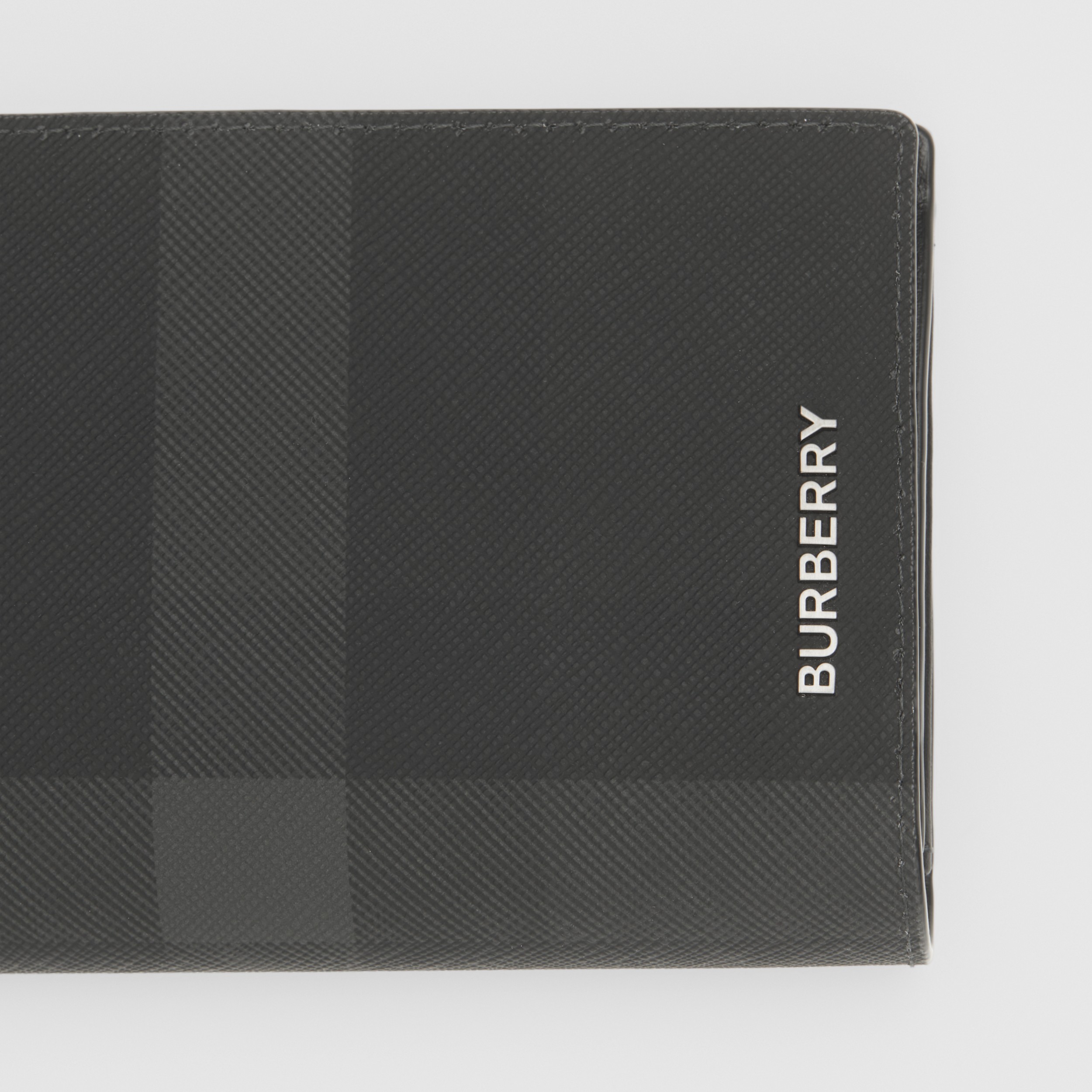 Check and Leather Continental Wallet in Charcoal - Men | Burberry® Official - 2