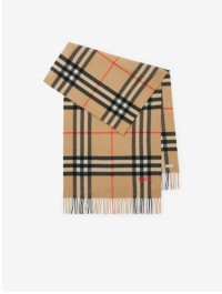 Check Cashmere Scarf in colour Archive beige