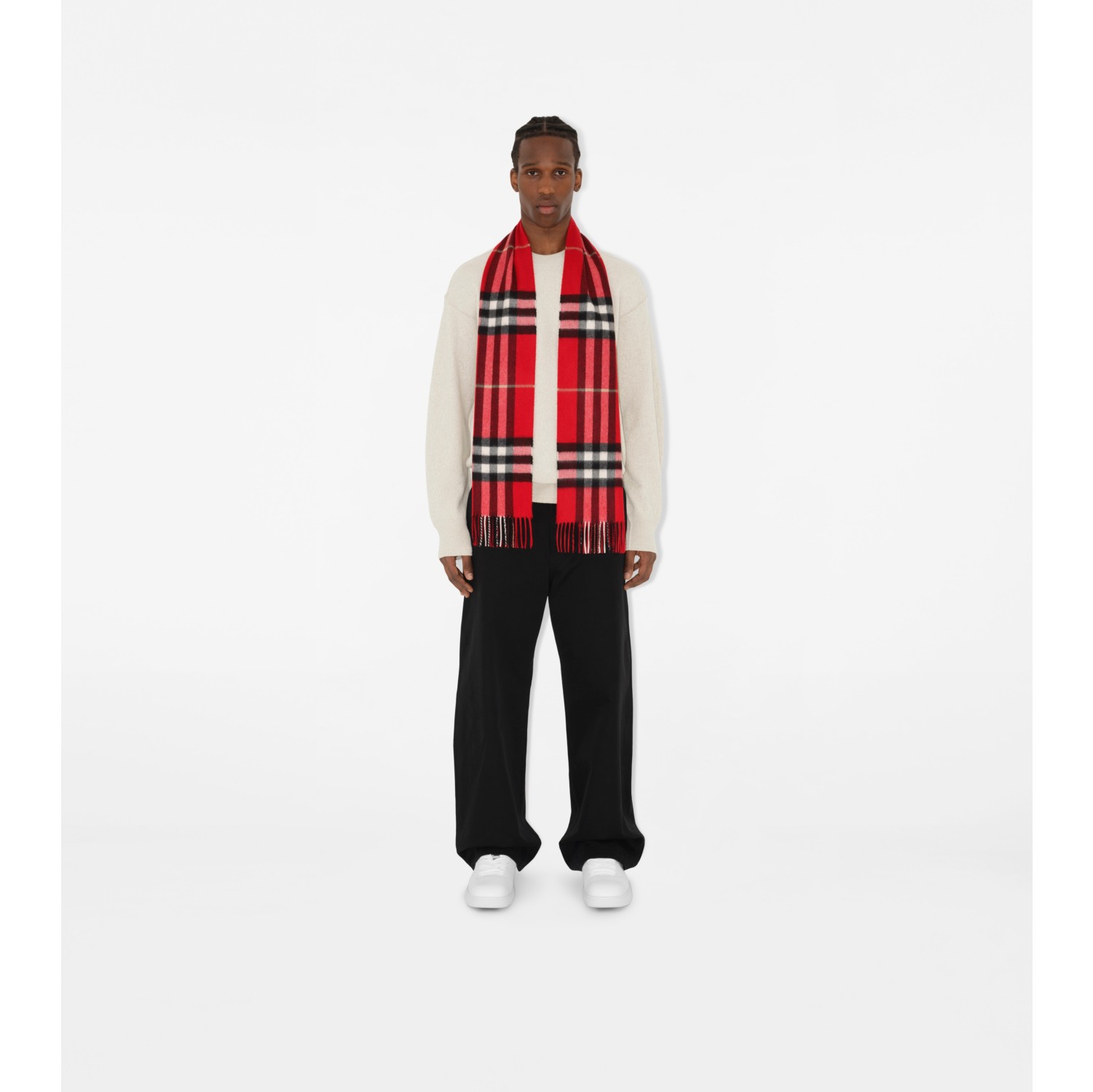 Burberry cashmere scarf red best sale