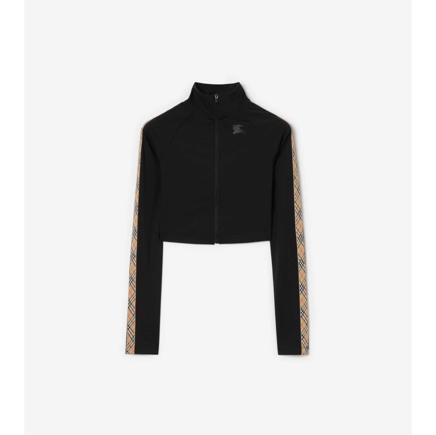 Stretch Nylon Cropped Track Jacket