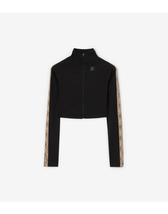 Chaqueta deportiva cropped en nailon elástico