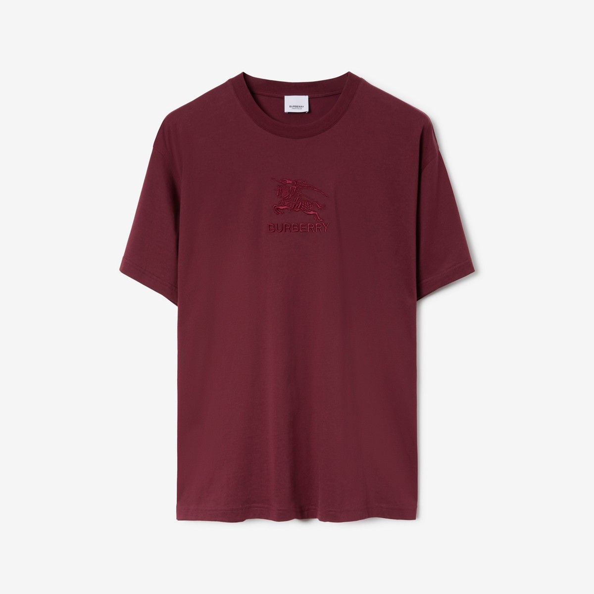 Shop Burberry Ekd Cotton T-shirt In Deep Crimson