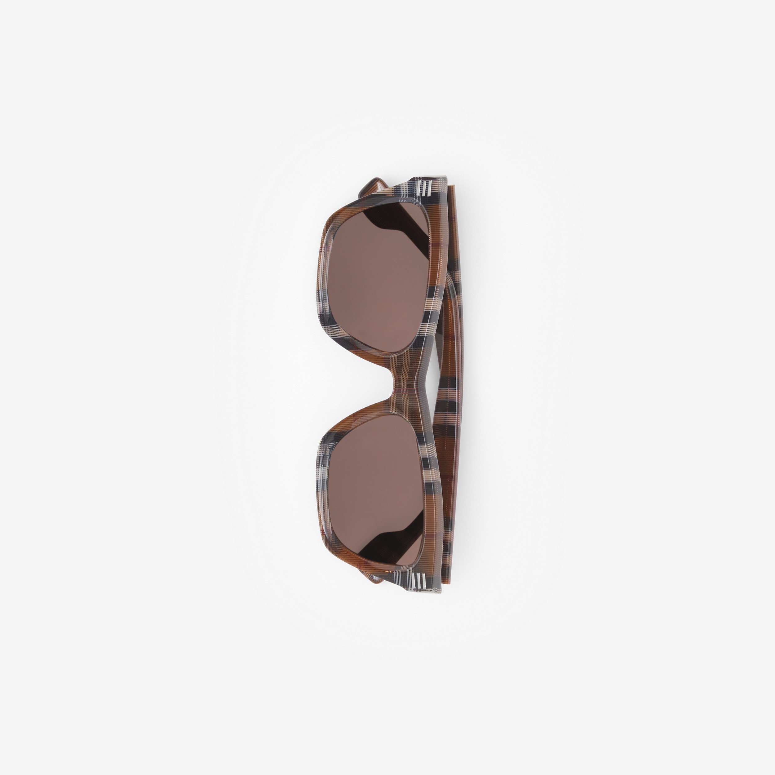 Check Square Frame Sunglasses in Birch Brown - Men | Burberry® Official - 2