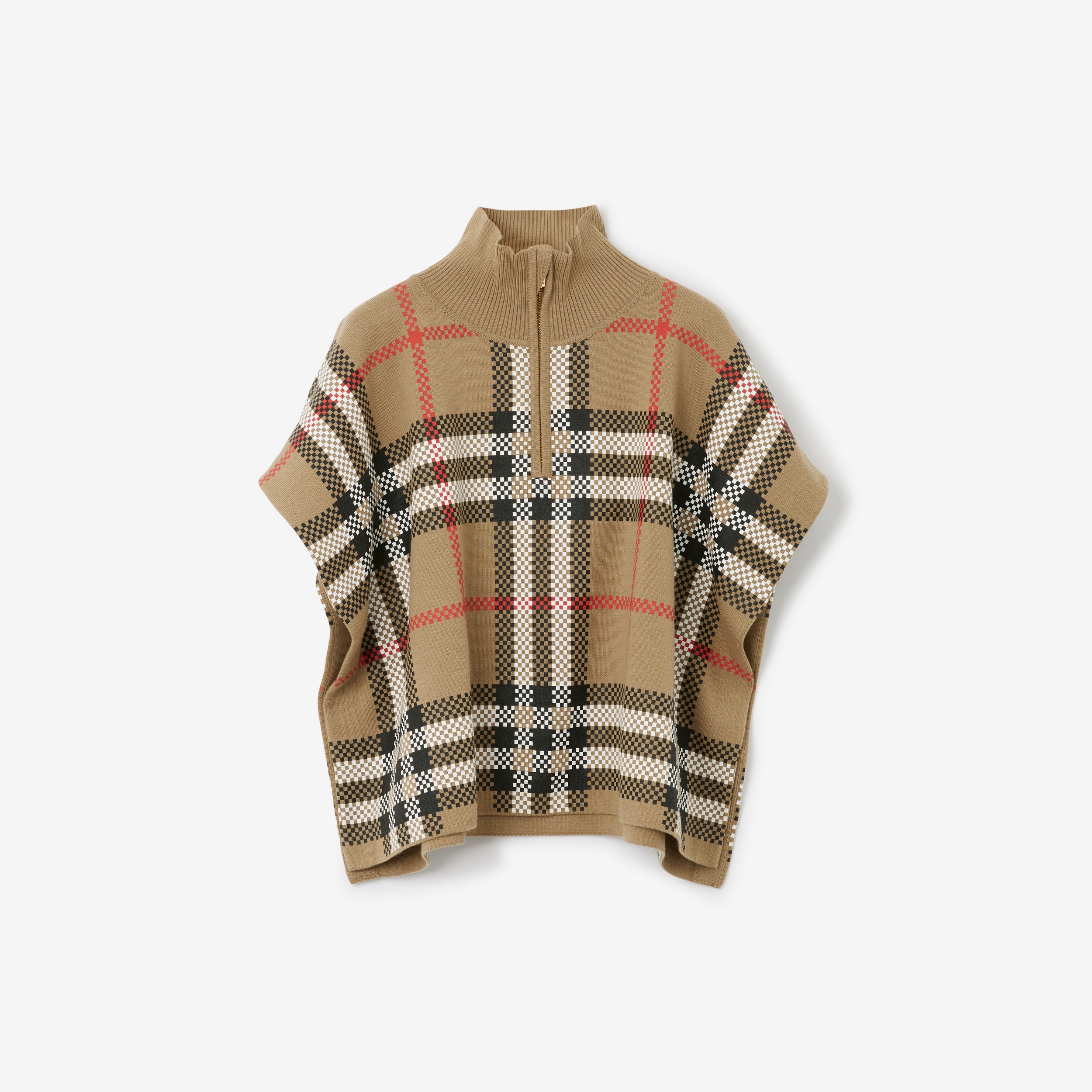 Cape aus Wolle in Check (Vintage-beige) | Burberry® - 1