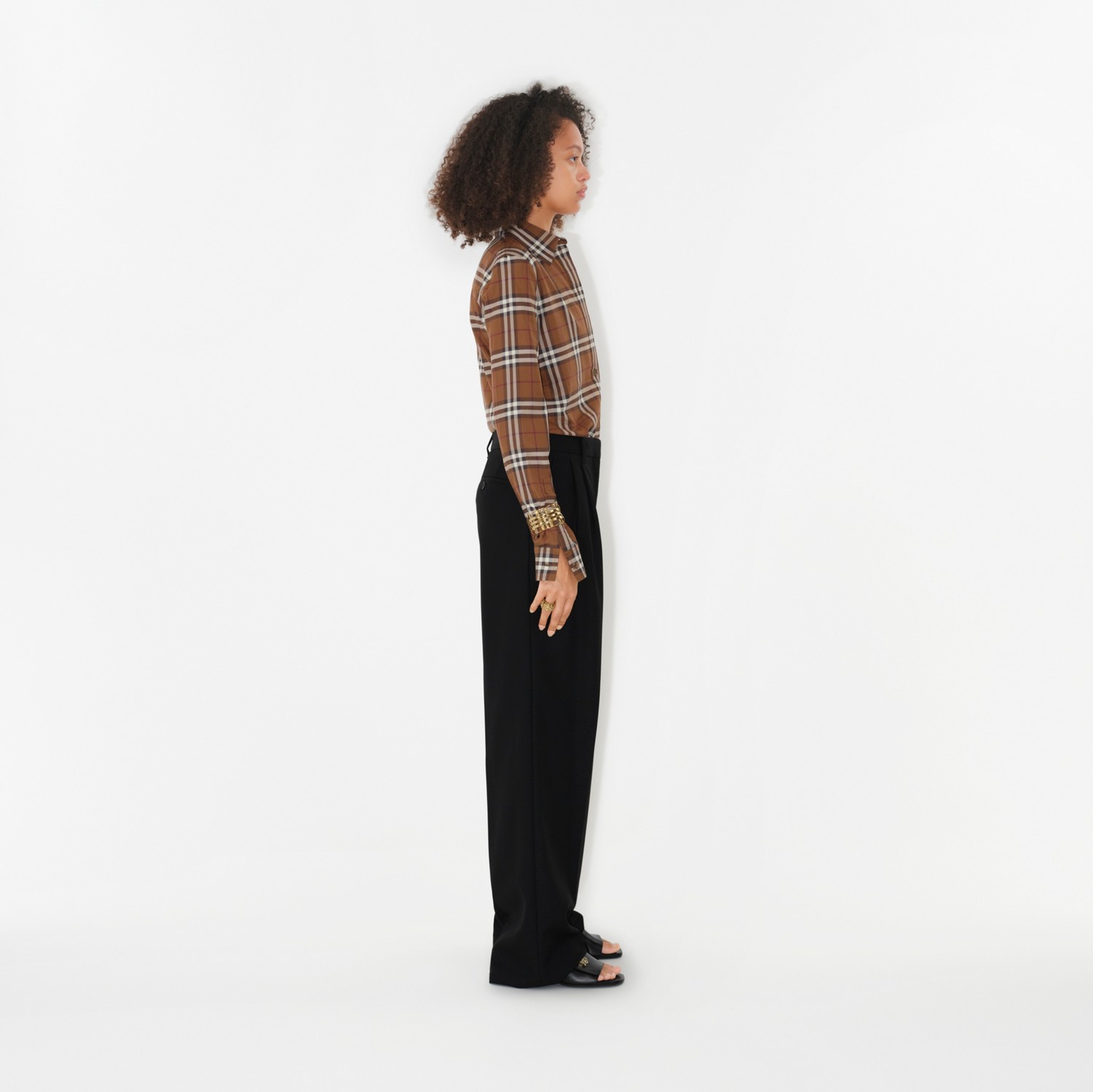 Camicia in cotone Check (Marrone Betulla Scuro) - Donna | Sito ufficiale Burberry®