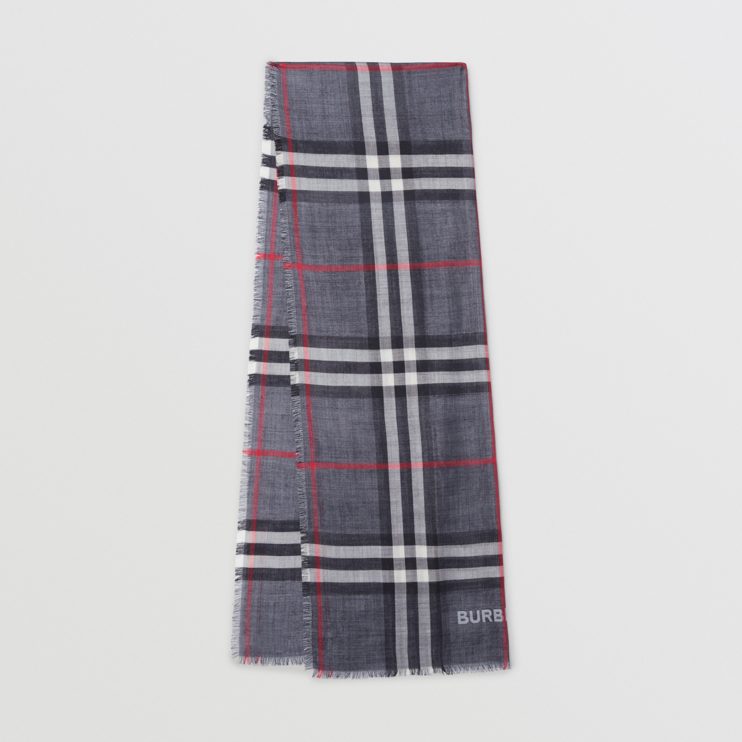 Burberry Lightweight Check Wool Silk Scarf