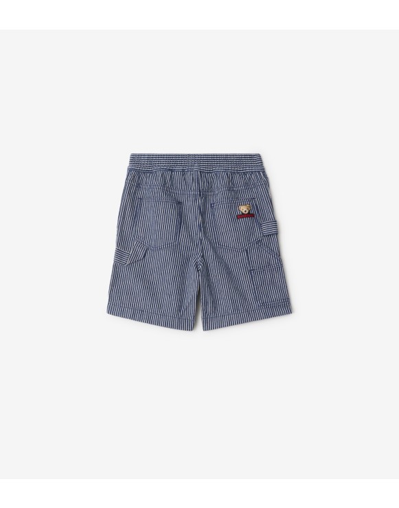 Striped Denim Shorts