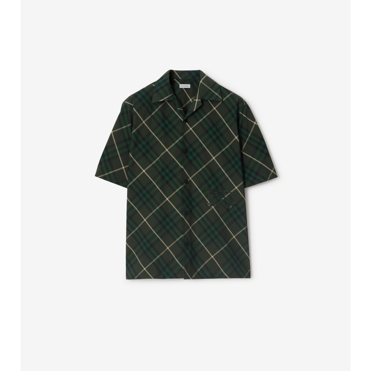 Shop Burberry Check Cotton Shirt In Jungle