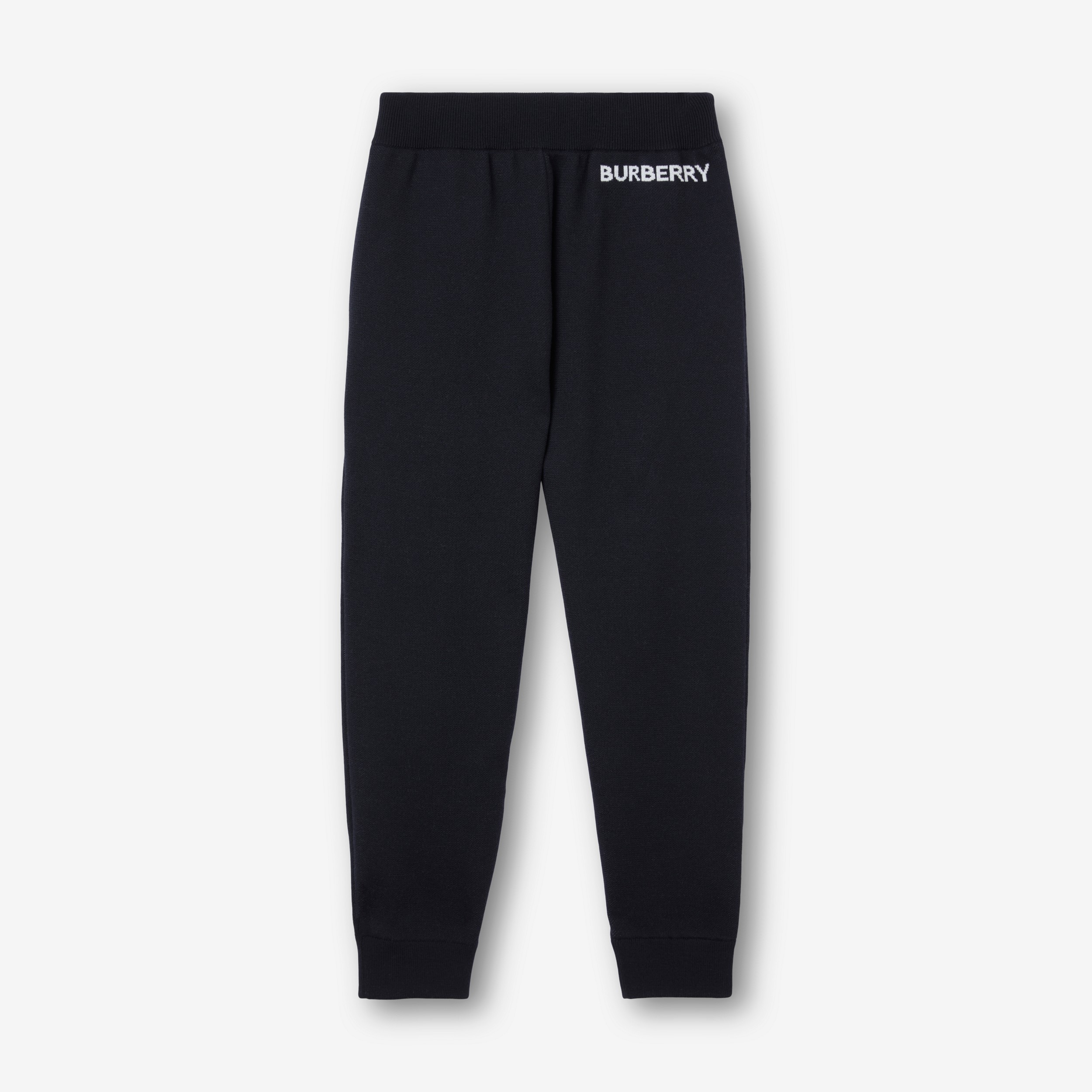 Pantaloni da jogging in lana e cotone con logo (Blu Carbone) - Uomo | Sito ufficiale Burberry® - 1