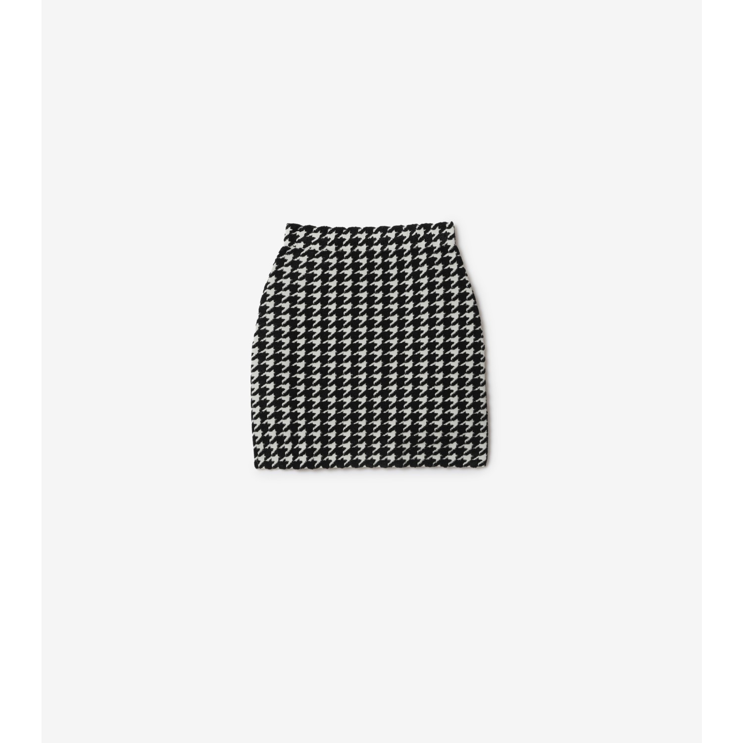 Houndstooth Nylon Blend Mini Skirt