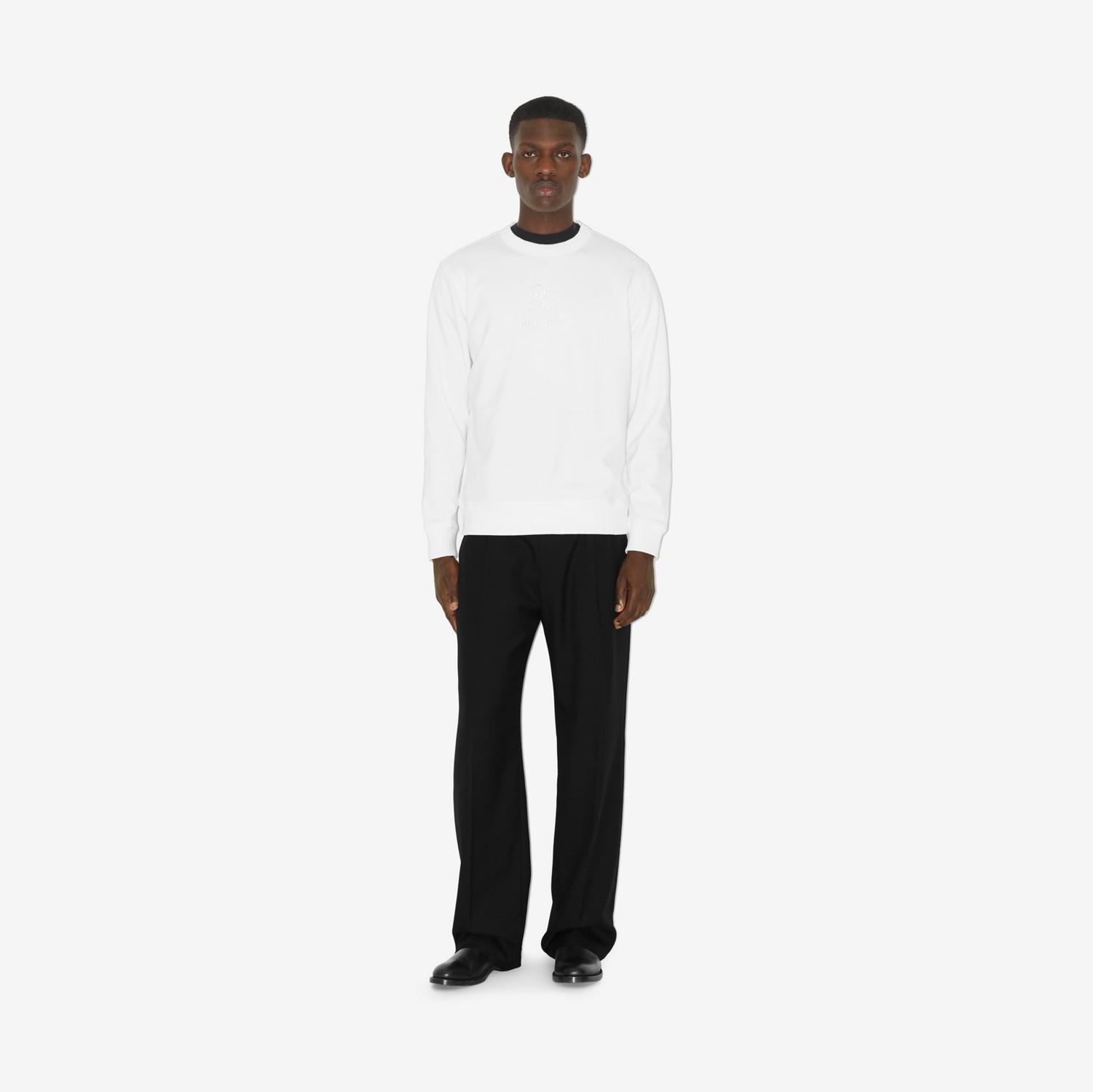 Suéter de algodão com estampa EKD (Branco) - Homens | Burberry® oficial