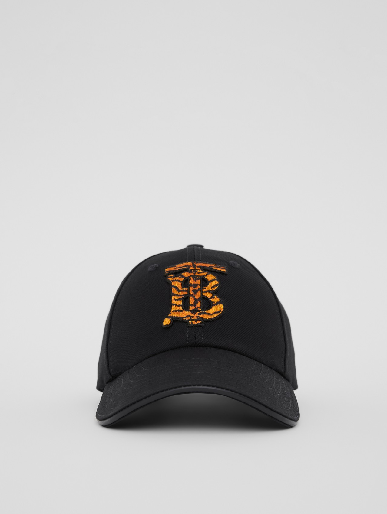 Monogram Motif Cotton Baseball Cap in Black