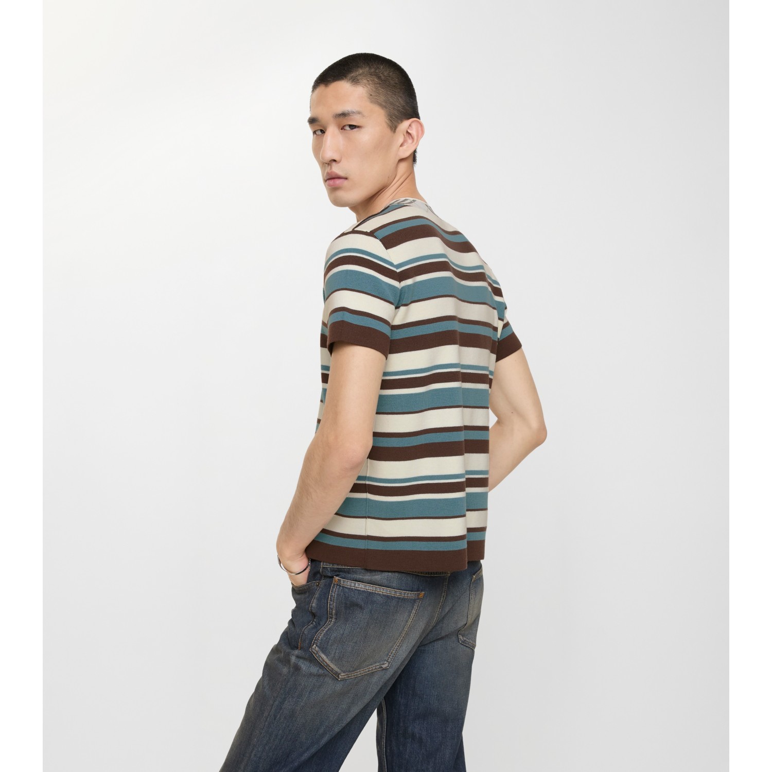 Striped Wool Blend T-shirt - thumbnail 6