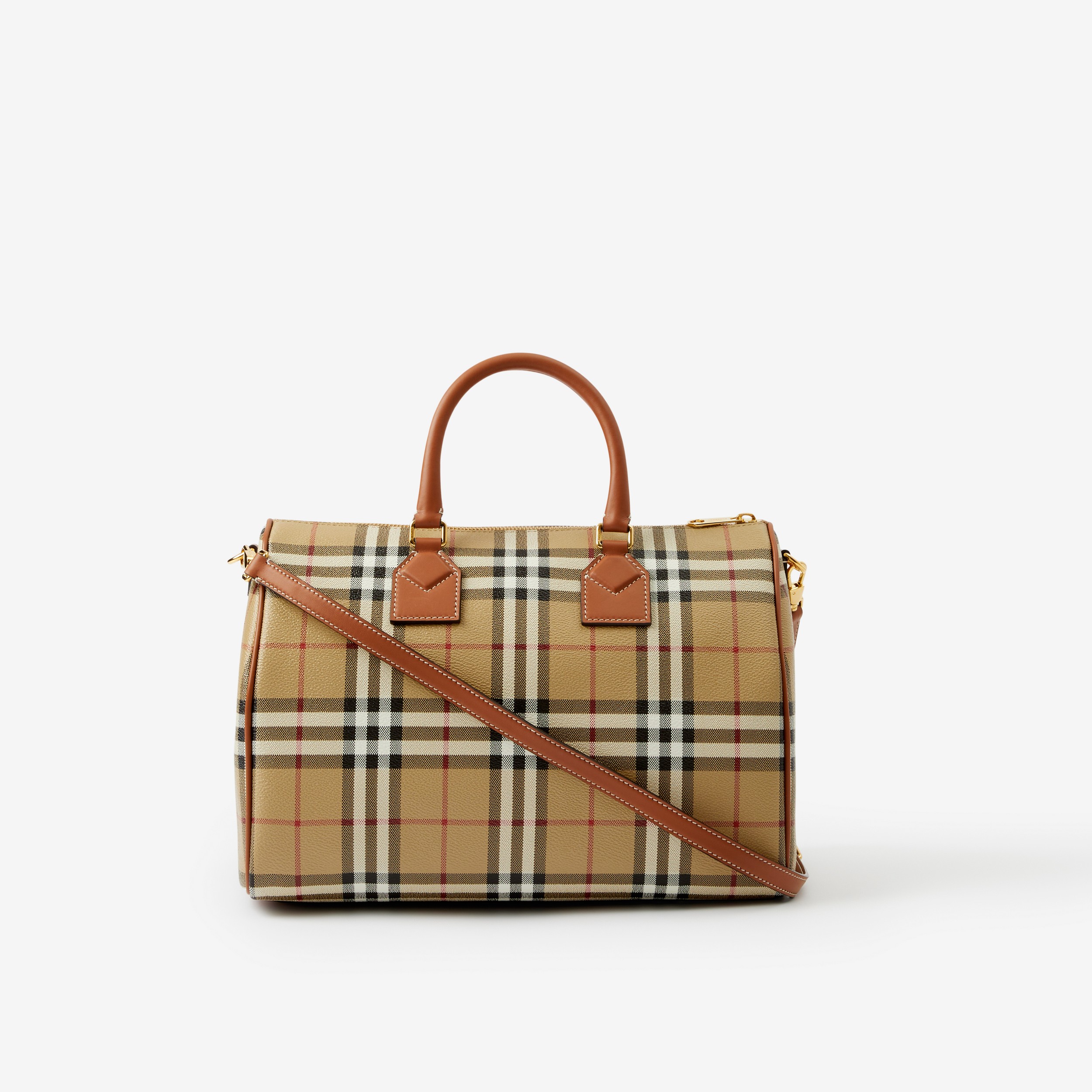 Check Medium Bowling Bag in Archive Beige/briar Brown - Women | Burberry® Official - 3