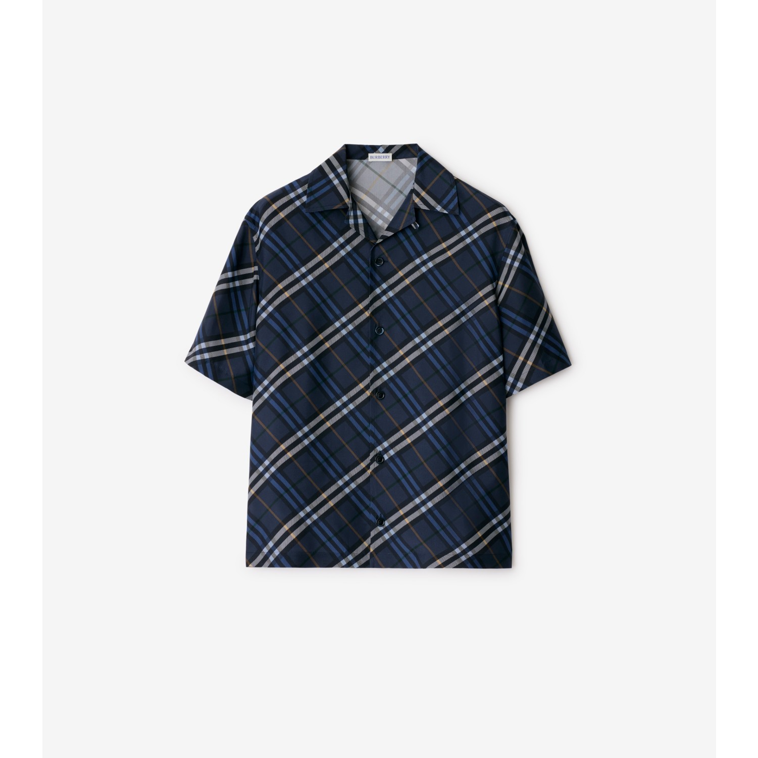 Relaxed Fit Check Silk Poplin Shirt